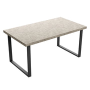 Tavolo da pranzo in legno e metallo con piedi squared neri 220x100 cm Grigio Testurizzato
