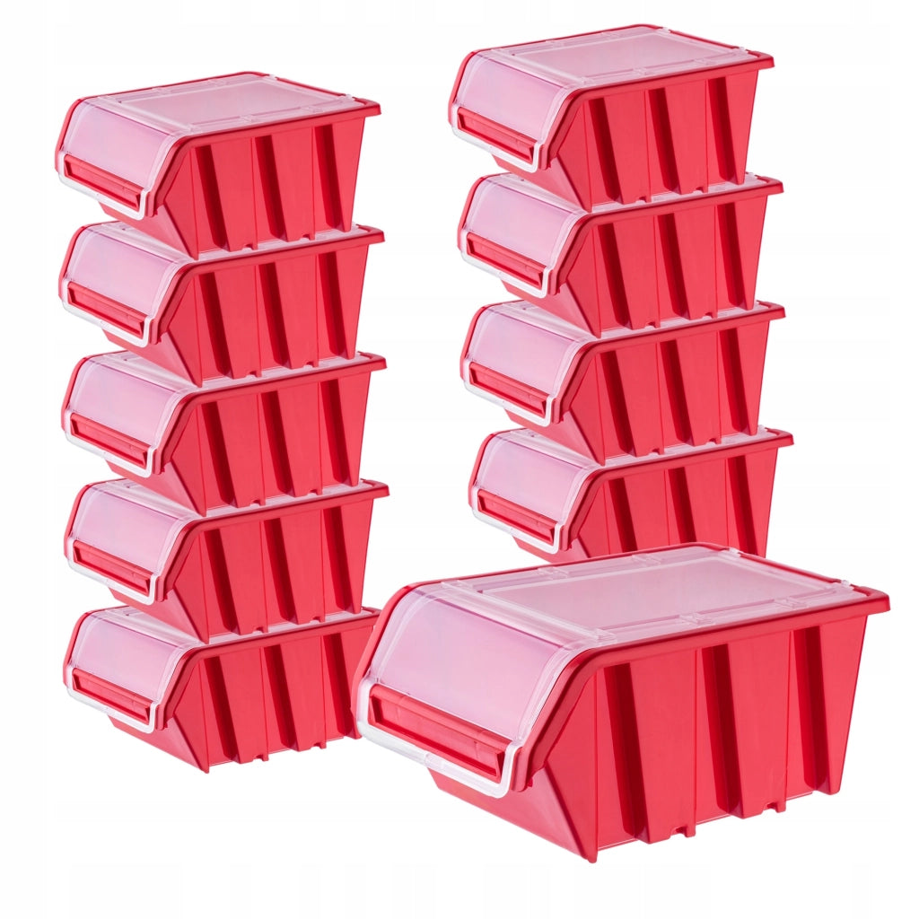 Set di 10 vassoi portaoggetti da officina KADAX, dimensioni 195x120 mm.