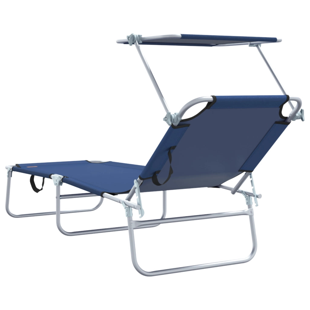 Lettini Prendisole 2 pcs con Tettuccio Blu Tessuto Oxford 600D