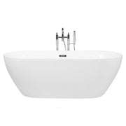 Vasca da Bagno Bianco Freestanding 160 cm in Acrilico Sanitario Moderna