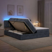 Letto con contenitore LED e materasso Grigio Scuro 200 x 200 cm 3459403