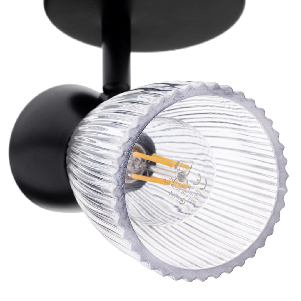 Plafoniera/Applique nera vetro BEST 1xE14 40W Milagro