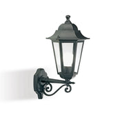 Applique Per Esterno 1 Luce In Alto In Alluminio Nero E27 Esagonale