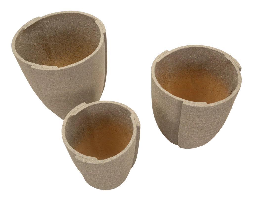 Cachepot da Esterno Perù Tris Ø43x47 cm in Resina Grigio