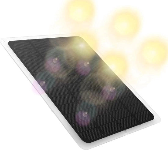 Pannello solare portatile a cristalli monocristallini 10W - Caricatore USB per viaggi e campeggio - Cintura solare acqua resistente per autocollegamento - Caricatore per batteria 12V.
