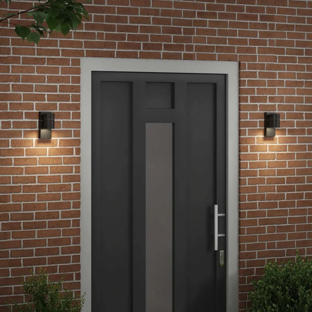 Lampada da Parete Esterna 2 pz Nero 6,5 x 10,5 x 16 cm CFW2471481