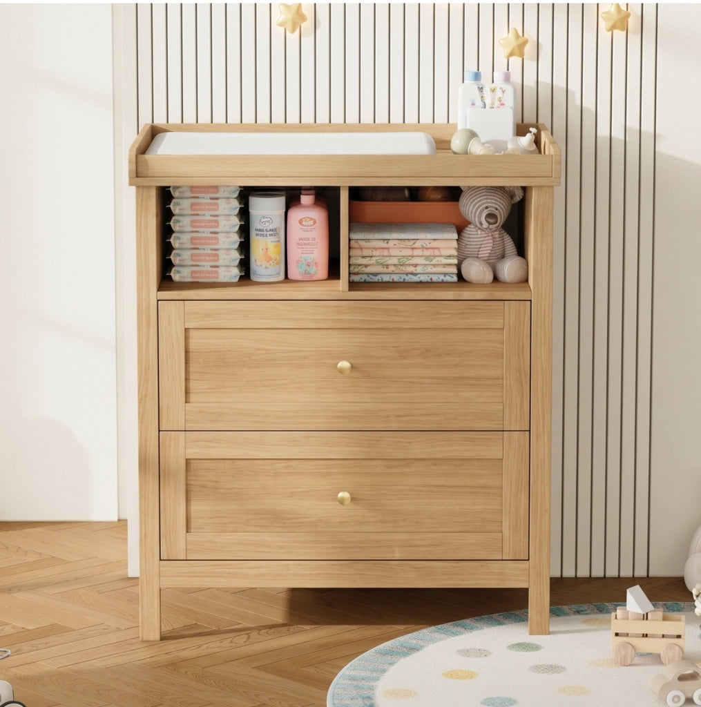 Fasciatoio con cassettiera in MDF effetto legno, 82x50x90 cm