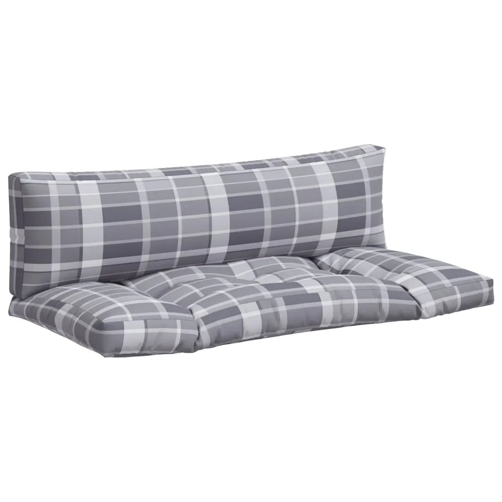 Cuscini per Pallet 2 pz a Quadri Grigi in Tessuto 360936