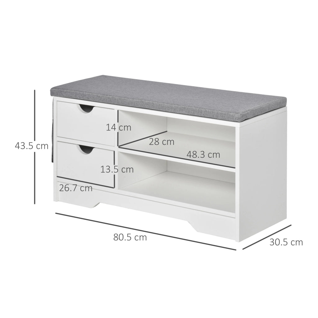 Scarpiera Salvaspazio in Legno ¨C zephmum ¨C Bianca, 80.5x30.5x43.5cm
