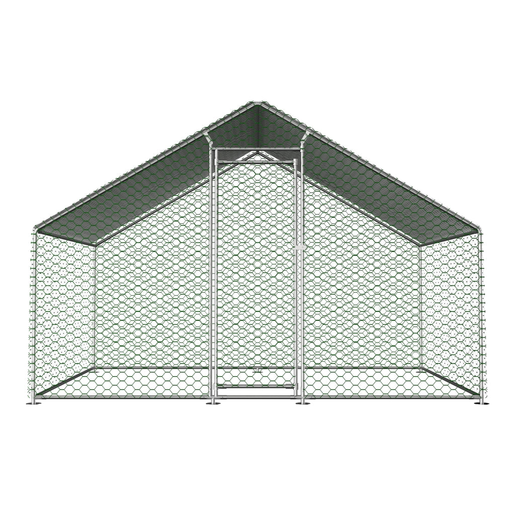 GABBIA PER POLLI 3x2x2 m Acciaio zincato Argento con serratura