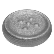 Trade Shop - Piattino Porta Sapone Saponetta Argento Rigato Accessorio Arredo Per Bagno 59940 -