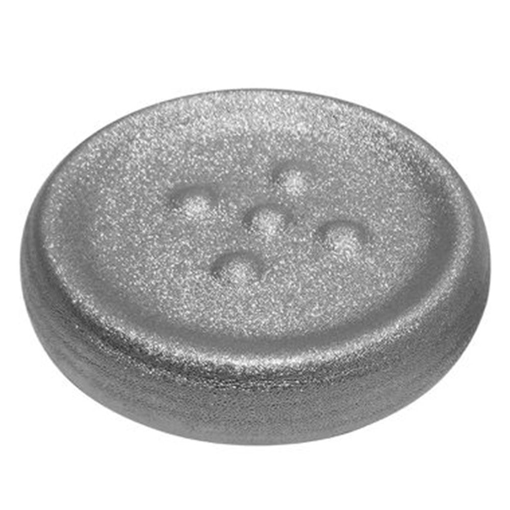 Trade Shop - Piattino Porta Sapone Saponetta Argento Rigato Accessorio Arredo Per Bagno 59940 -
