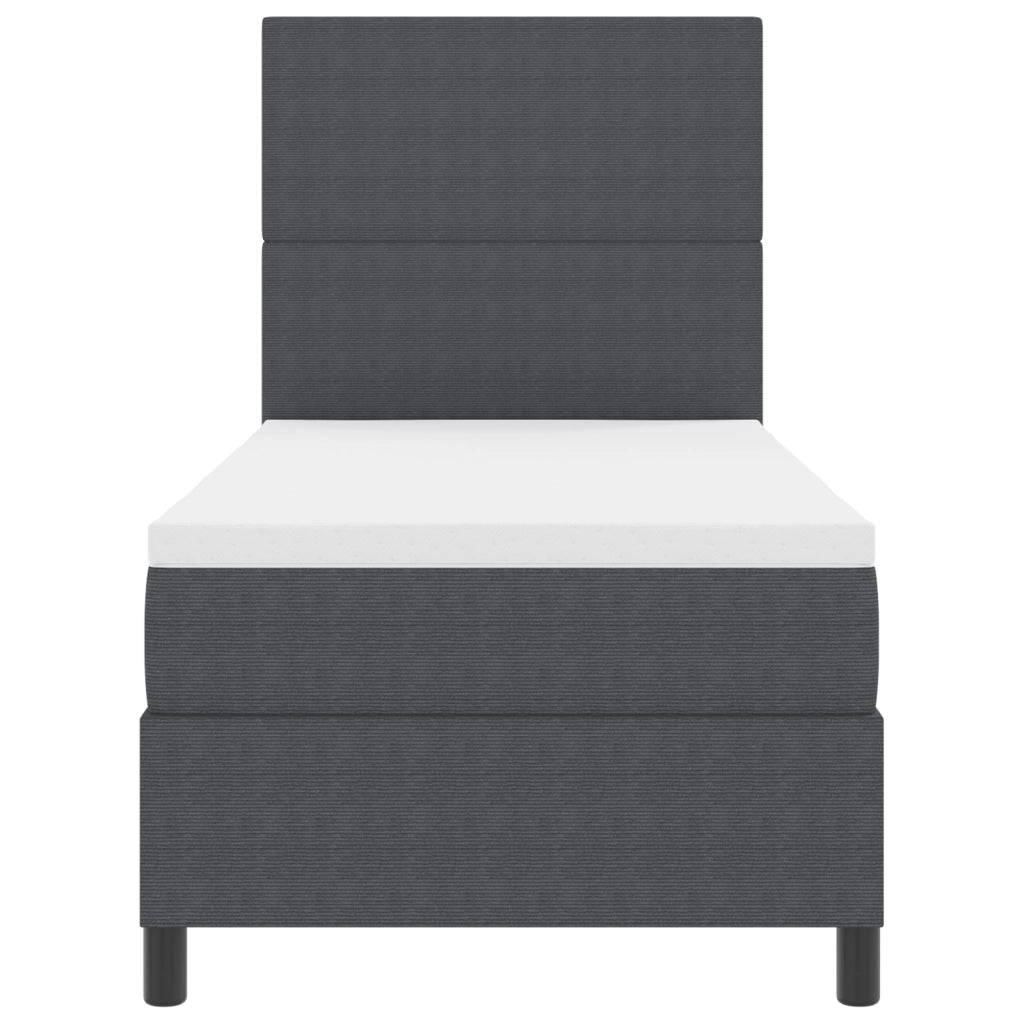 Letto a Molle con Materasso&LED Grigio Scuro 90x200 cm Tessuto di Velluto