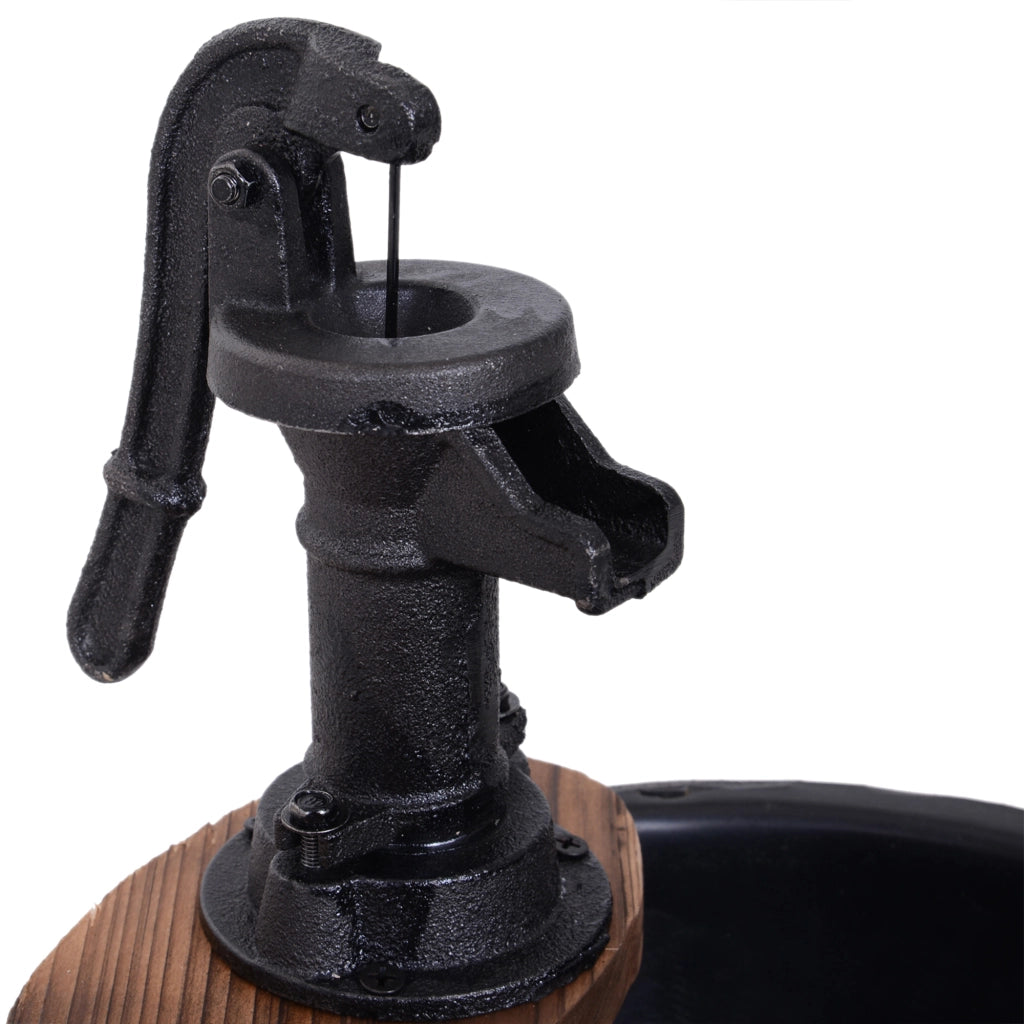 Fontana da Giardino con Vaso ¨C zephmum ¨C Fusto Legno Abete Marrone Scuro ?27x59 cm