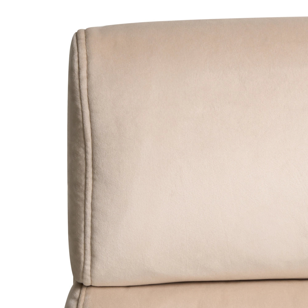 Sedia da ufficio in velluto beige con base in metallo dorato sedia da scrivania girevole regolabile in altezza
