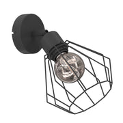 Applique Parkla regolabile 1 luce E27 nera metallo