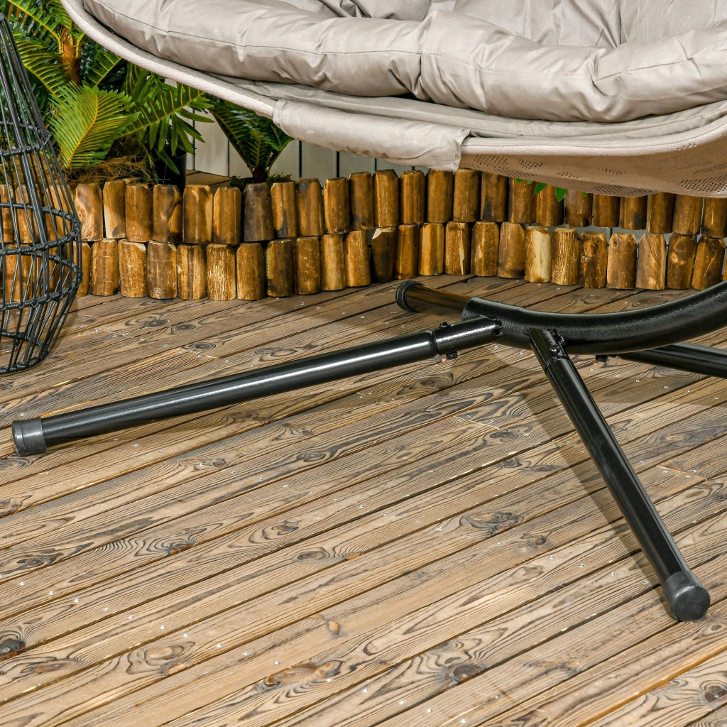 Amaca Dondolina 2 Posti da Giardino 130x103x172 cm in Acciaio e Poliestere Sabbia
