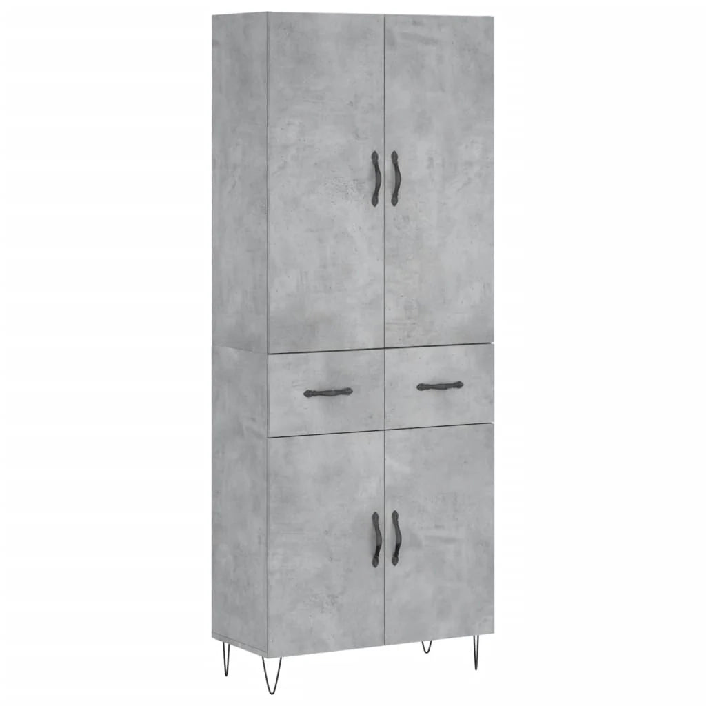 Buffet credenza cassettiera mobiletto mobile contenitore organizer cucina soggiorno salotto alto 69,5 x 34 x 180 cm legno ingegnerizzato grigio 02_0034701