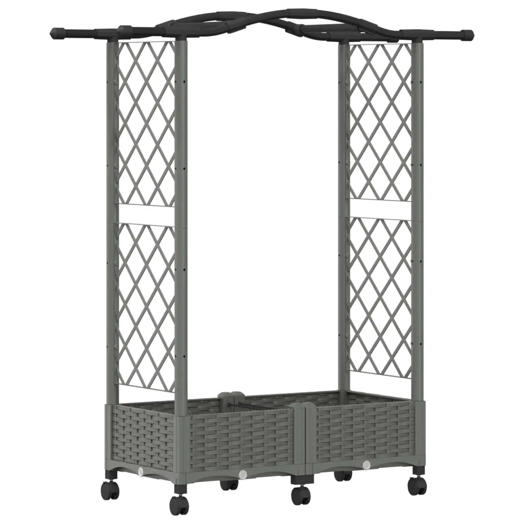 Letto Rialzato con Griglia e Tetto Grigio Chiaro PP 3423012