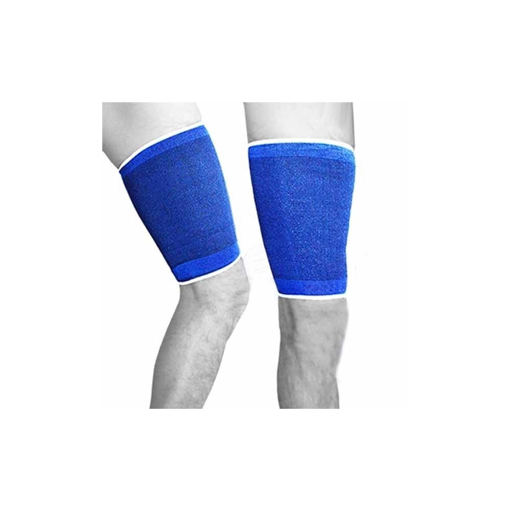 Trade Shop - Coppia Fascia Elastica Supporto Per Coscia Polpacci Anallergico E Lavabile -