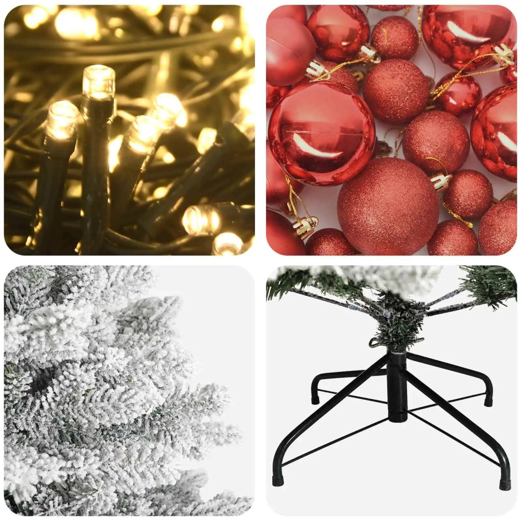 Albero di Natale Artificiale con Palline 150 cm 150 LED 3465876