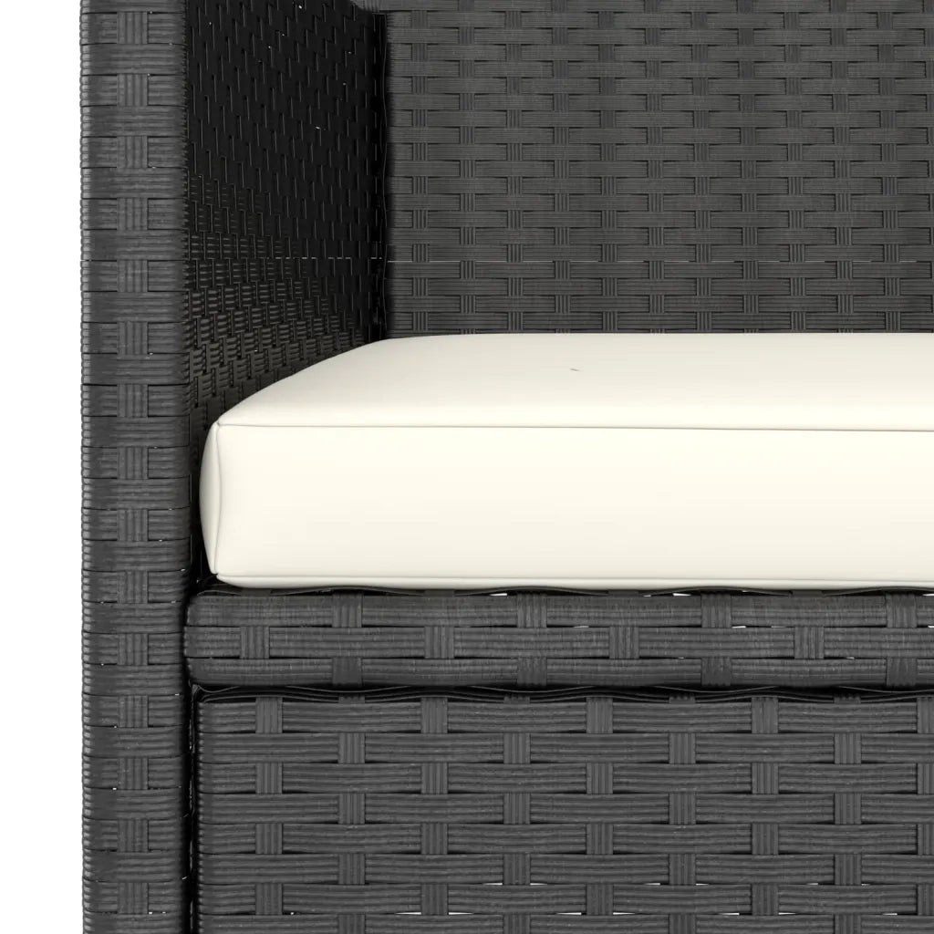 Set Sedie da Giardino con Poggiapiedi 4 pz | Sedie da Esterno in Polyrattan Nero