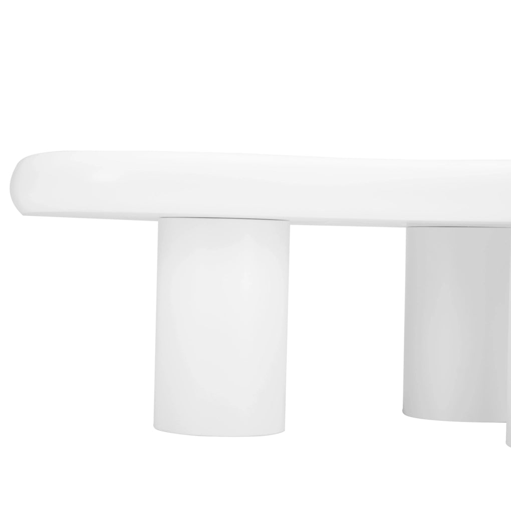 Tavolino da caffè a forma di nuvola 97x67x32 cm in MDF bianco