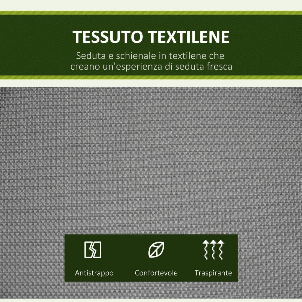 Dondolo 2 Posti 140x118x162 cm  in Acciaio e Poliestere Grigio