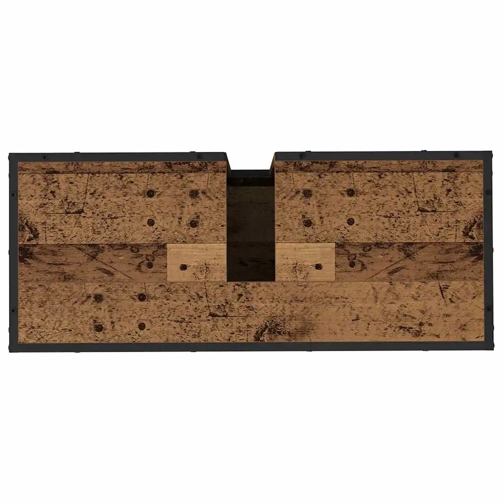 Set di mobili per il bagno con cassetto 3 pcs Legno vecchio 3402569