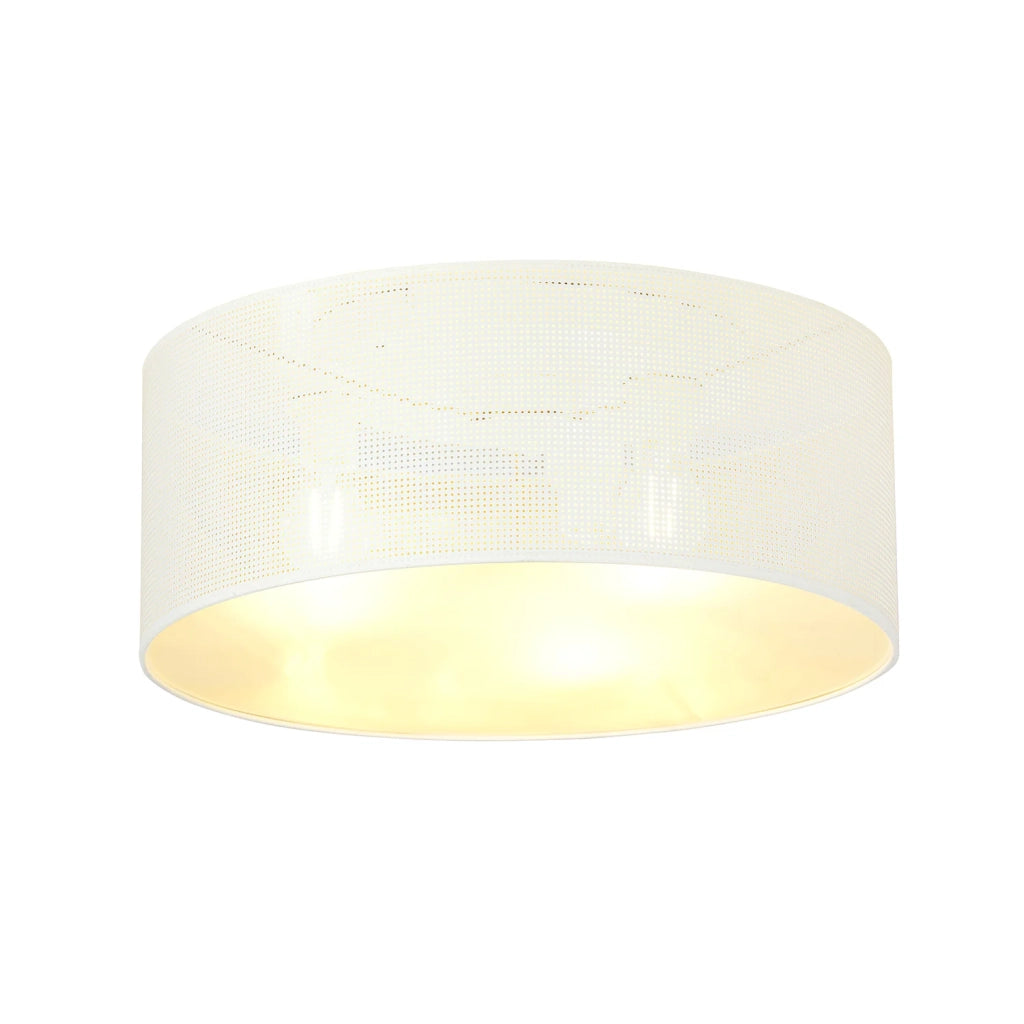 Plafoniera Minimal 3 Luci Drago In Acciaio Bianco E Oro
