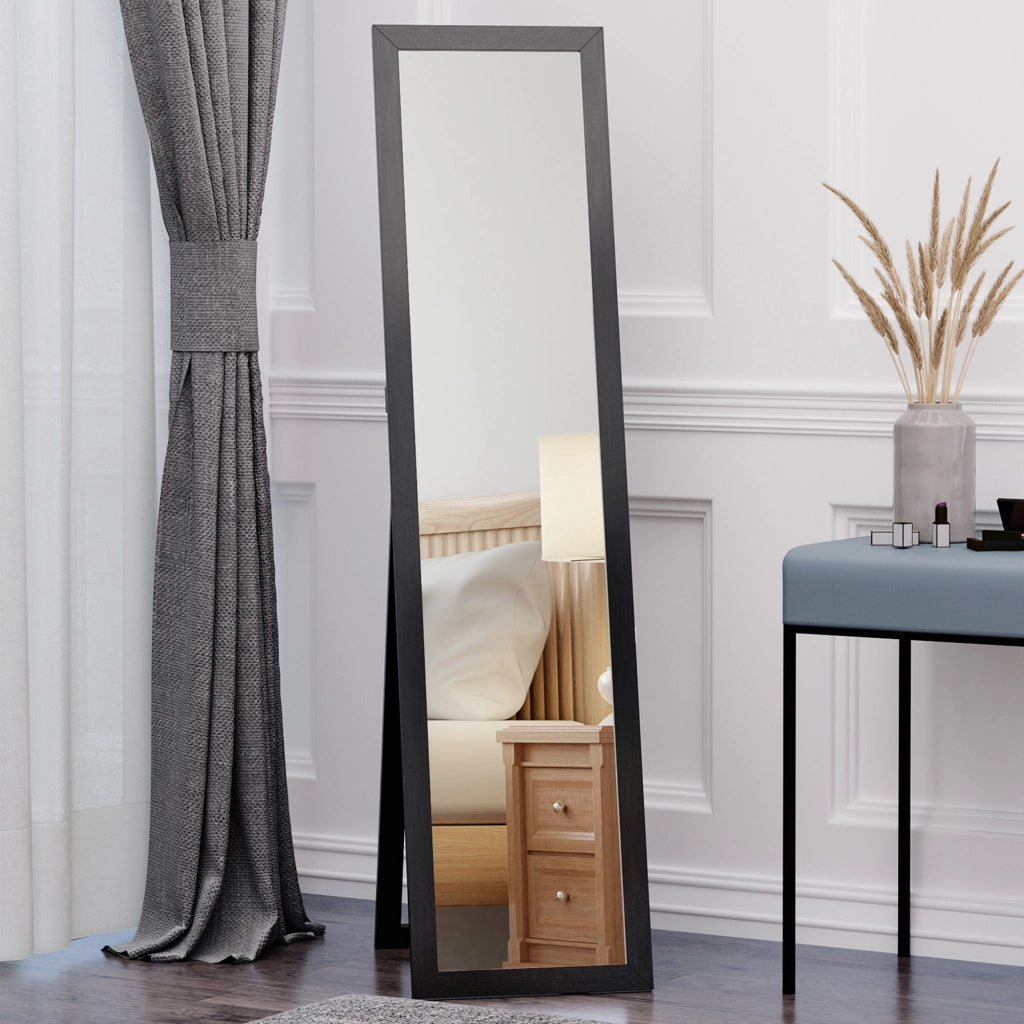 Specchio a Parete Moderno per Corridoio e Camera da Letto ¨C zephmum ¨C Nero 37x37x154 cm