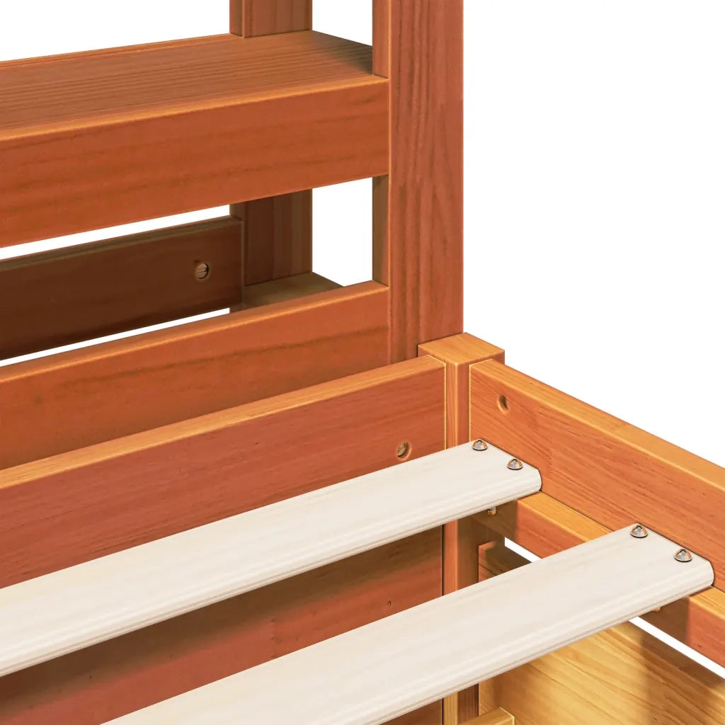 vidaXL Letto senza Materasso Marrone Cera 75x190 cm in Legno di Pino