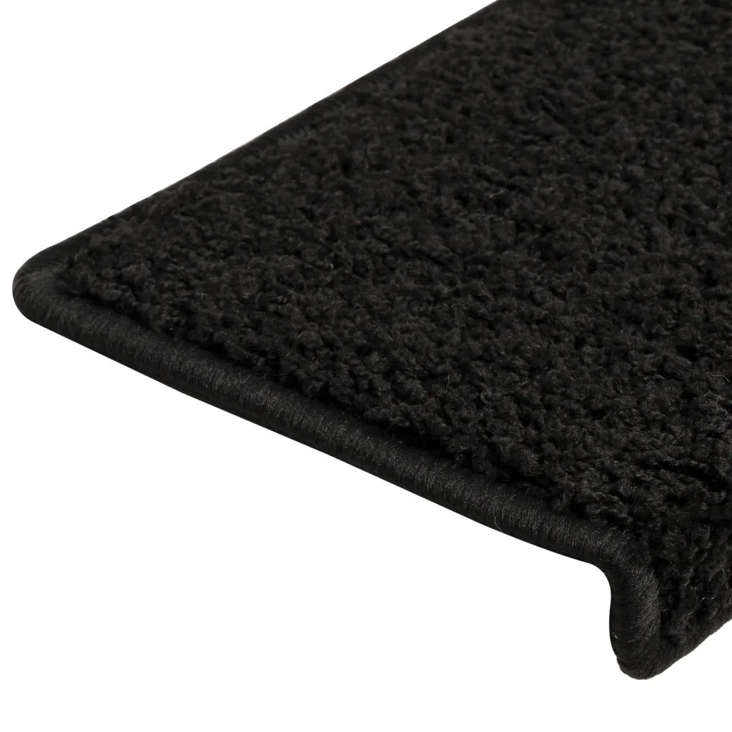 Tappetini per Scale in Moquette 15 pz 65x25 cm Neri cod mxl 59556