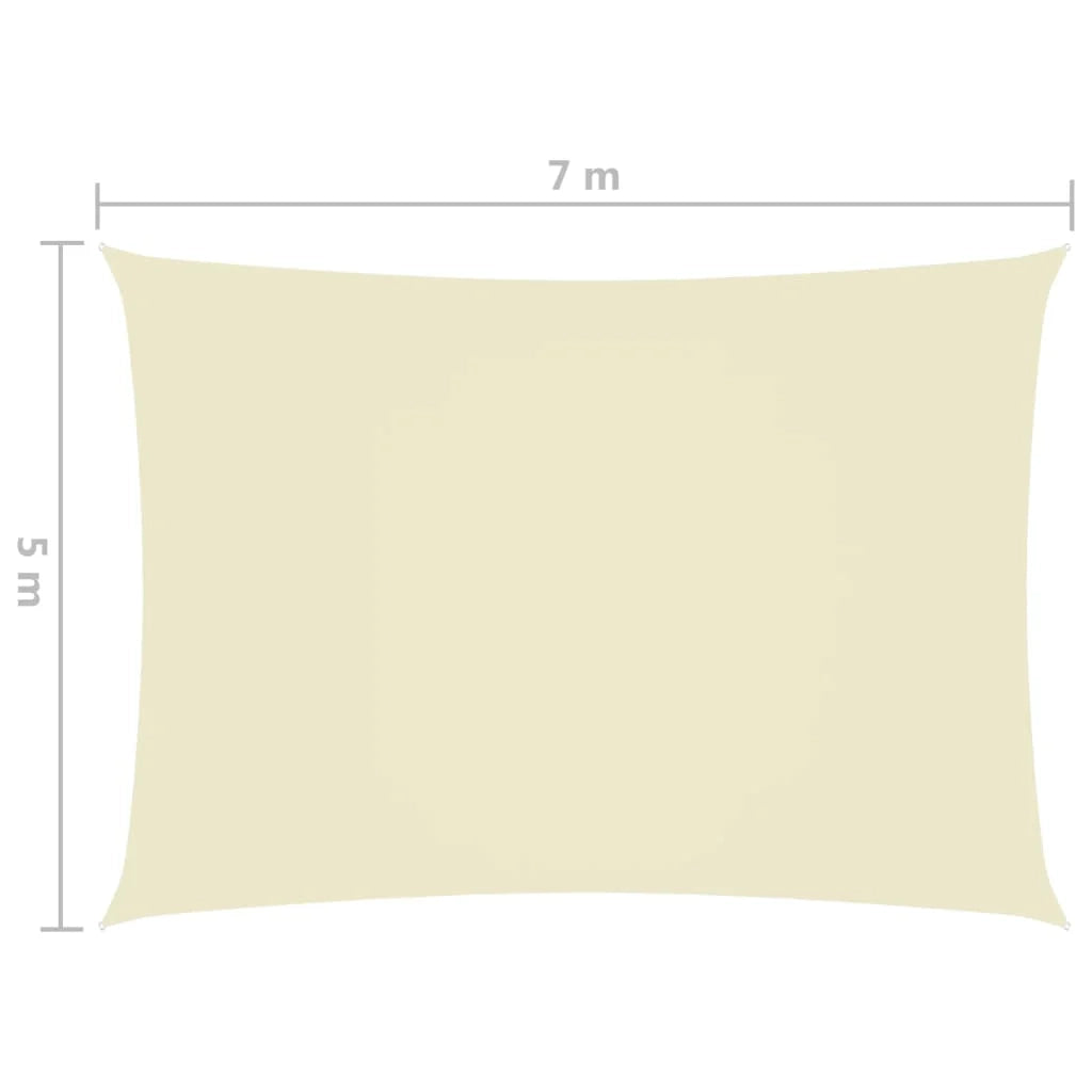 Vela ombreggiante/ombrellone rettangolare in tessuto Oxford 5 x 7 m crema 02_0009723
