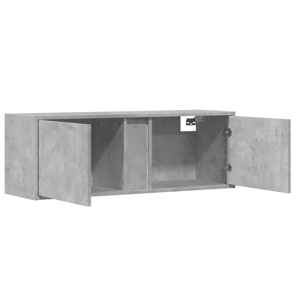 Mobile TV multimediale scaffale TV credenza mobile TV sala da pranzo soggiorno camera da letto montaggio a parete con luci LED 100 x 31 x 35 cm grigio 02_0027840