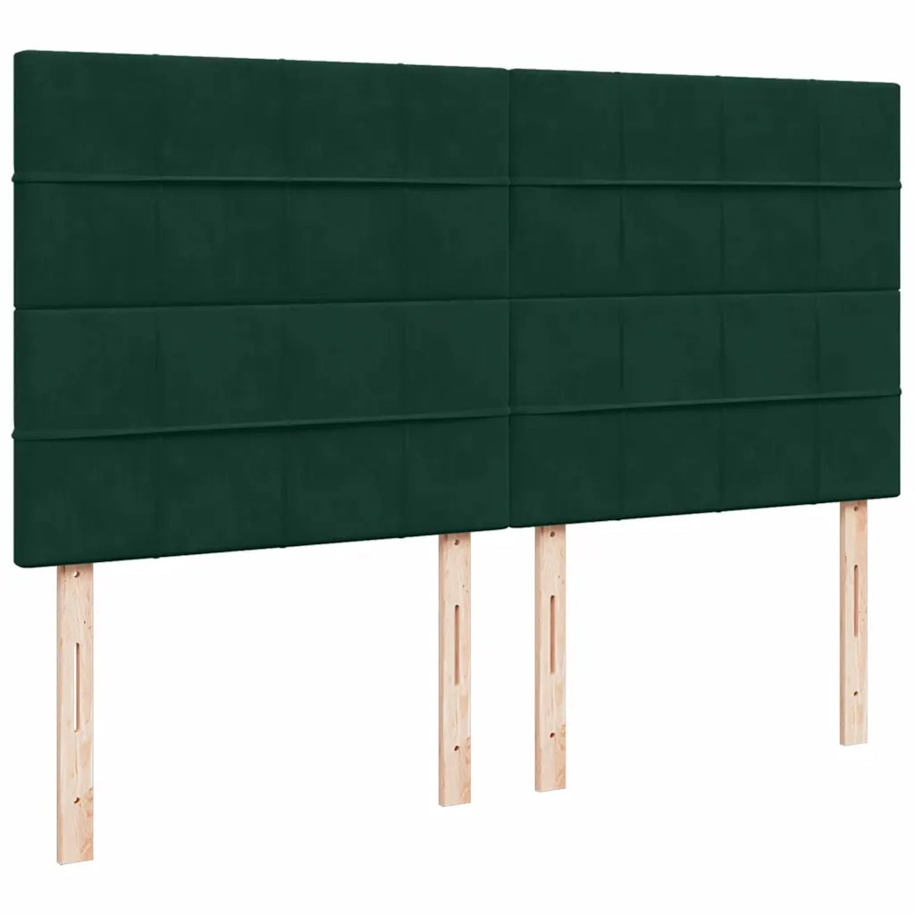 Giroletto a Molle con Materasso Verde Scuro 200x200 cm Velluto 3291005