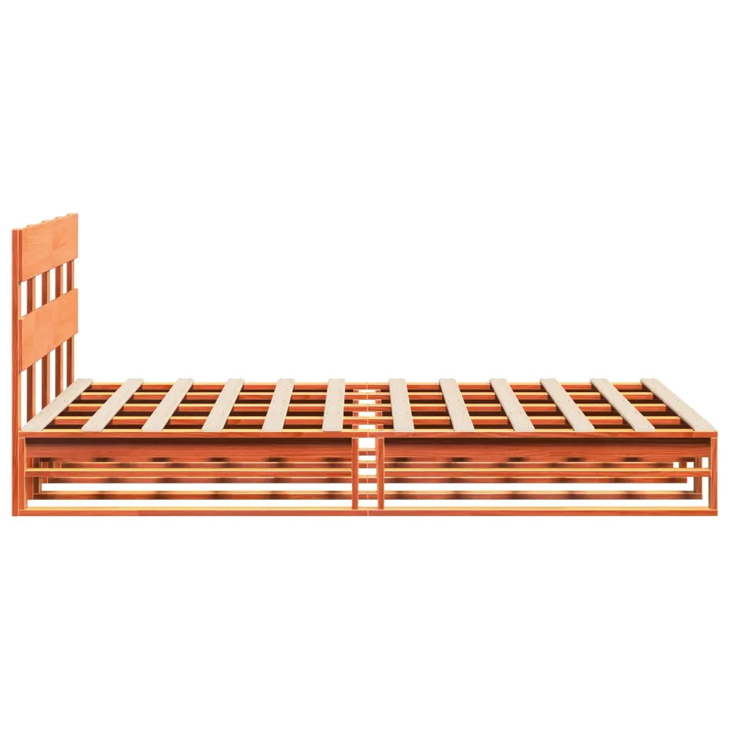 Letto senza Materasso Marrone Cera 140x190 cm in Legno di Pino