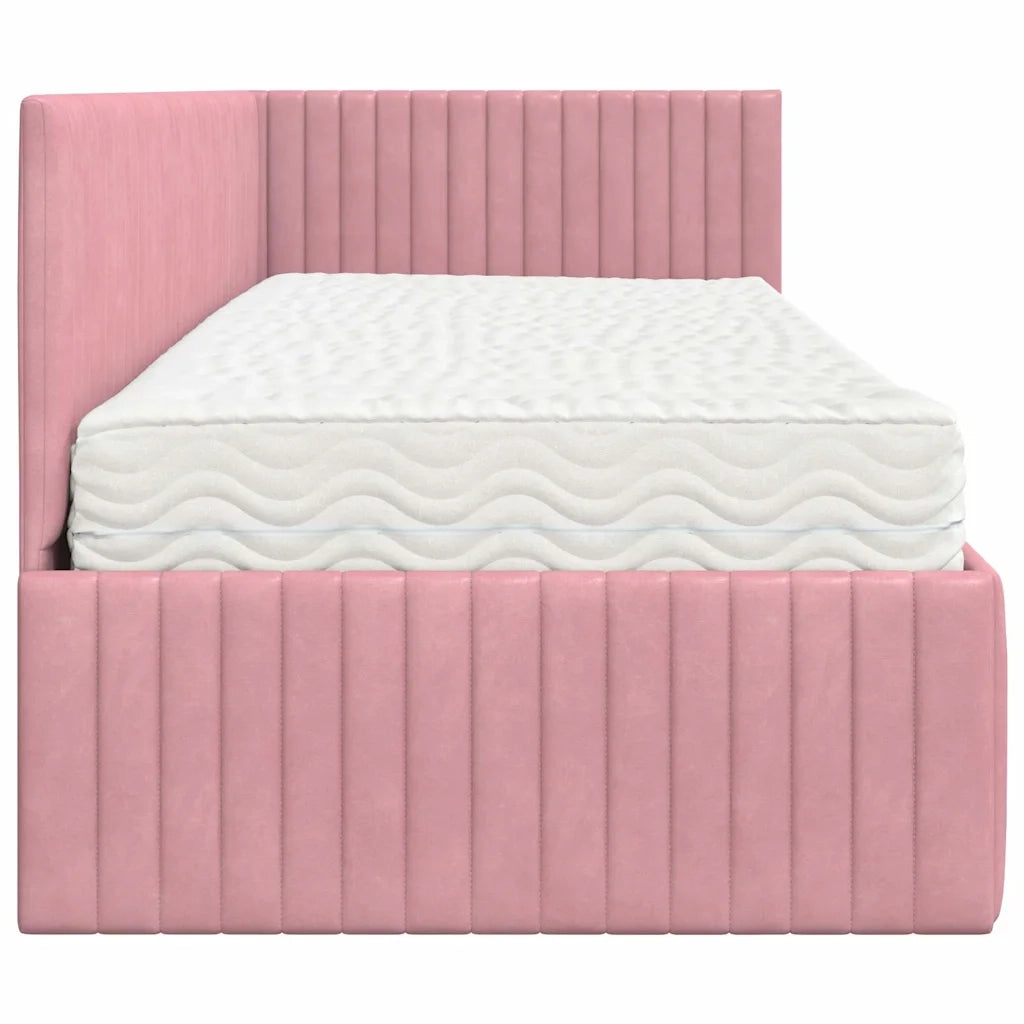 Struttura Letto Angolare con Materasso 2 pz-Giroletto con materasso Grigio Velluto 145187