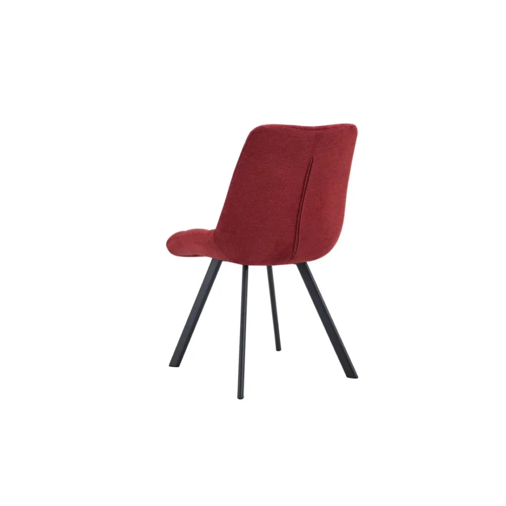 Set di 2 sedie VELMA - Tessuto rosso - Piedi in metallo - Design audace - Comfort compatto e robusto