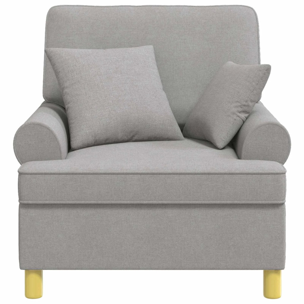 Poltrona XL con Cuscini Grigio Nuvola Tessuto 42043496