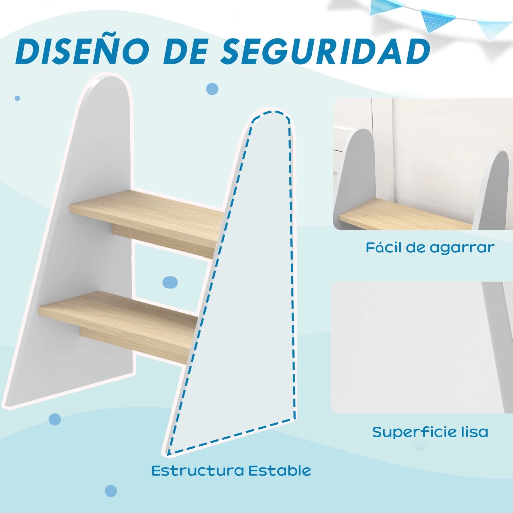 Sgabello 2 gradini bambini torre apprendimento ¨C Xylo ¨C bianco bagno cucina cameretta +3 anni