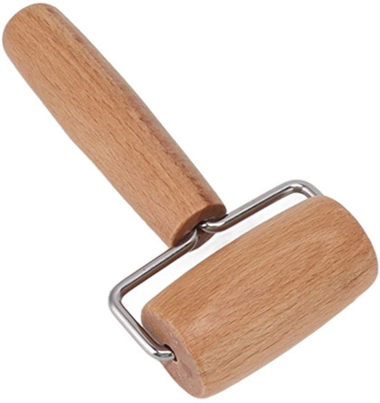 Rotolo di impasto in legno - Nucleo in acciaio inossidabile - Dimensioni 13 x 7 x 3 cm - Peso 71 g - Ideale per biscotti/pizza/tortilla