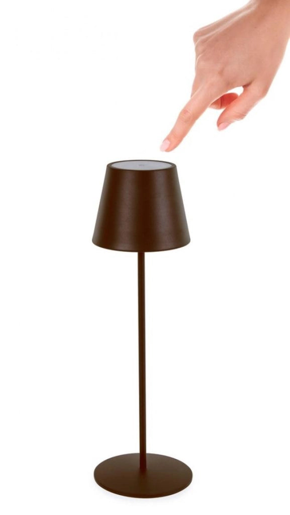 Lampada da Tavolo Ø12x38 cm in Acciaio Marrone