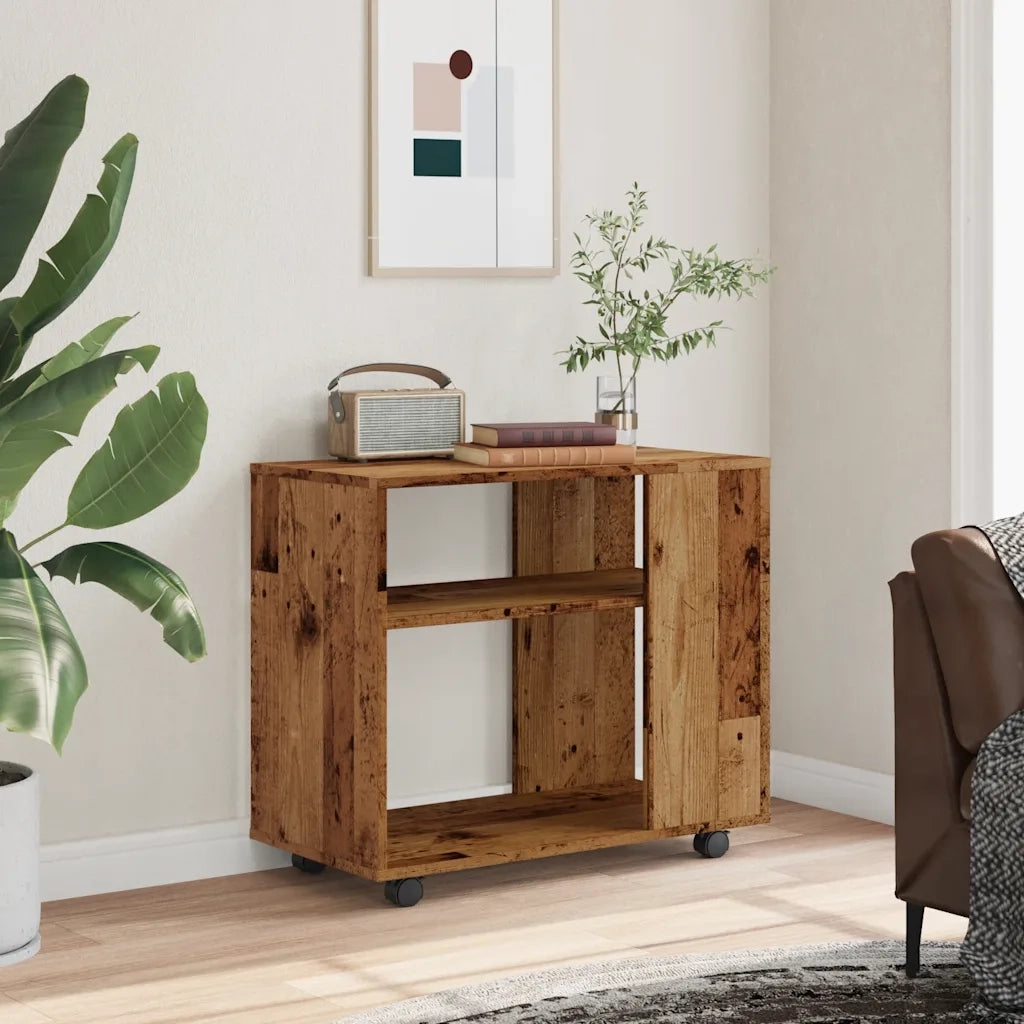 Tavolino Salotto Legno Antico 70x35x55 cm in Legno Multistrato