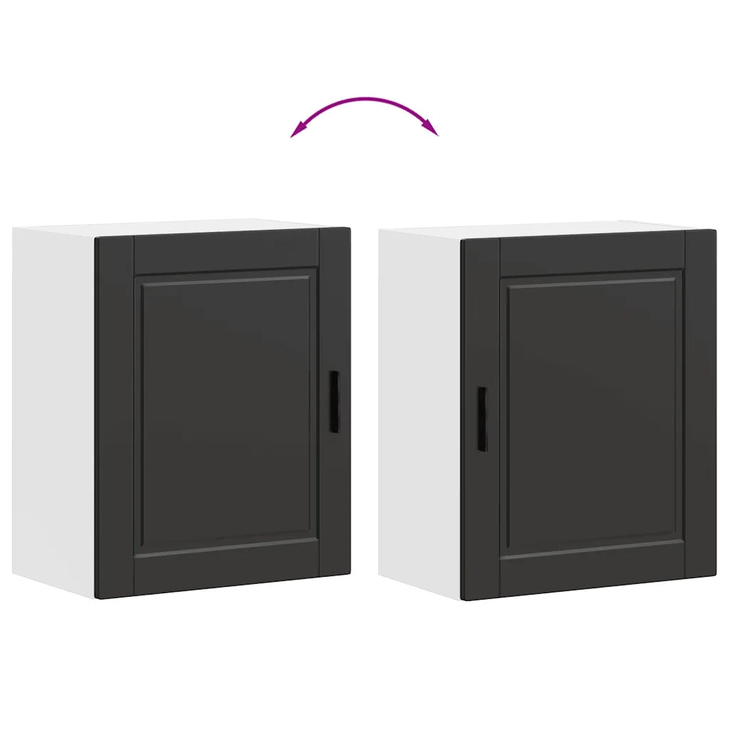 Pensile da Cucina-Mobile Cucina da Parete Porto Nero in Legno Multistrato 785285