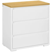 CASSETTIERA A 3 CASSETTI IN TRUCIOLATO BIANCO PER CAMERA DA LETTO, STUDIO E SOGGIORNO, 70X37X75CM
