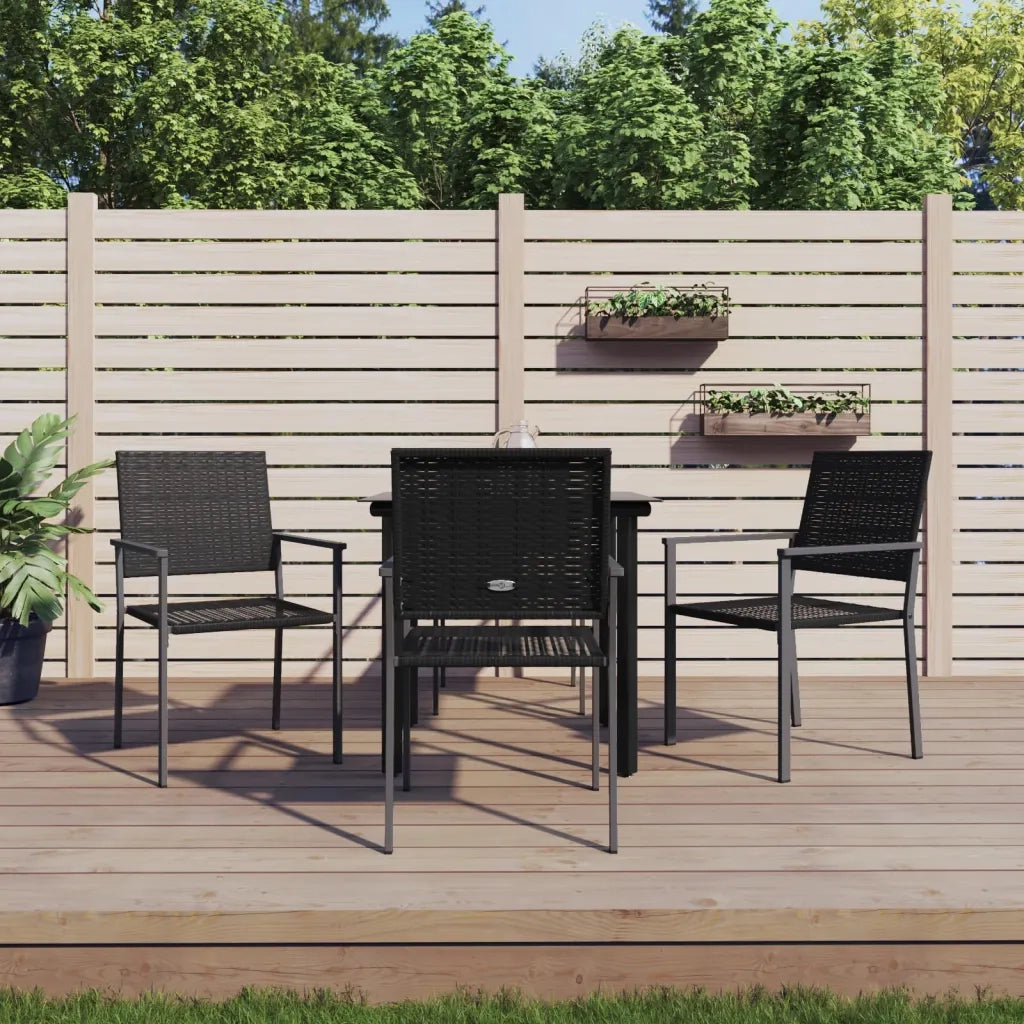 Set da Pranzo da Giardino 5 pz in Polyrattan e Acciaio