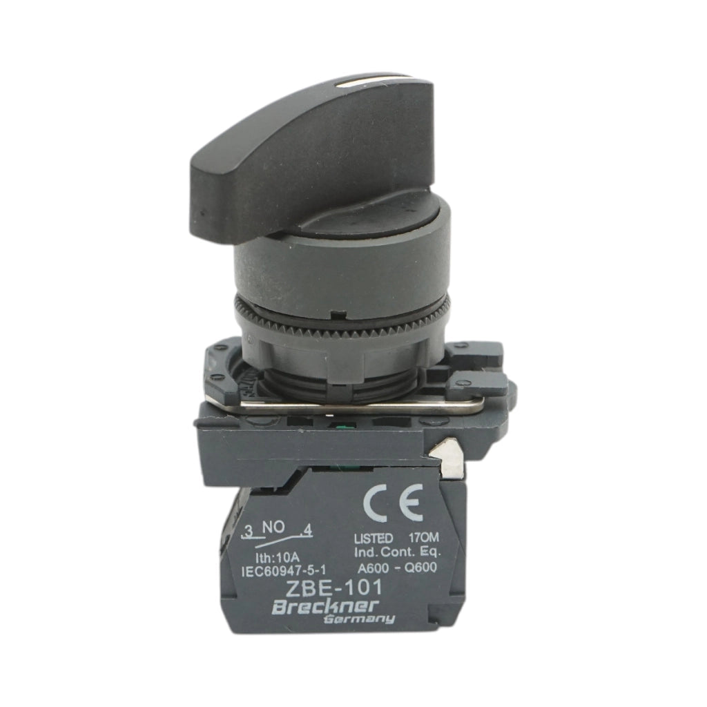 Selettore a 2 posizioni con ritorno, nero, 1NO, 240V/10A, TB5-AJ41 Breckner Germany