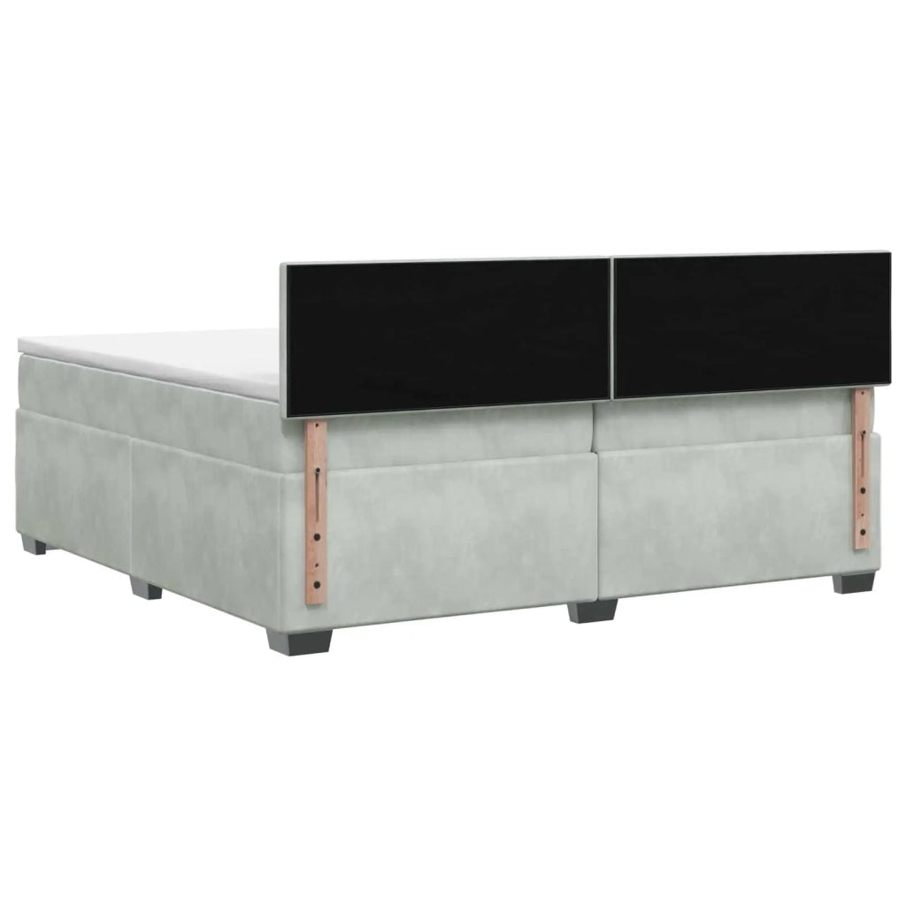 Letto box spring con materasso Grigio Chiaro 200 x 200 cm 3450776