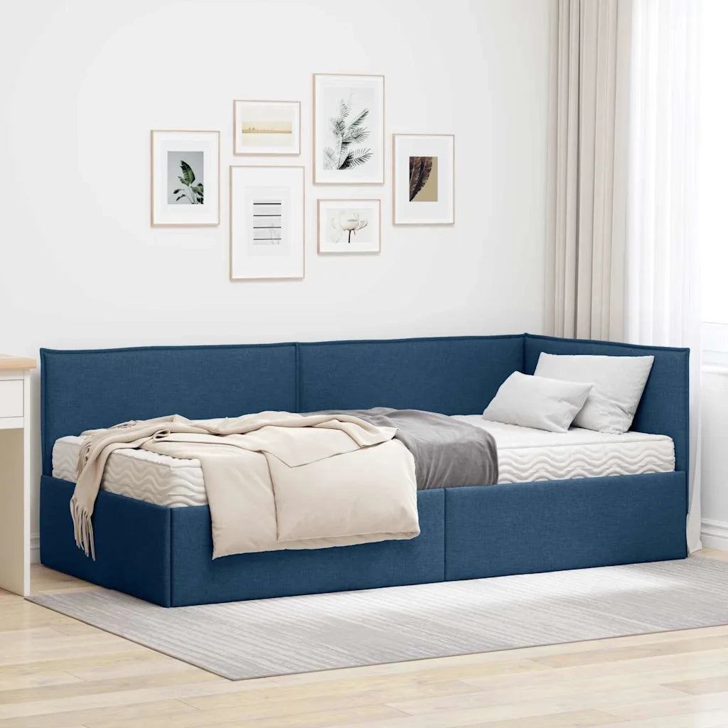 Struttura Letto Angolare con Materasso 2 pcs Blu Velluto 3394020